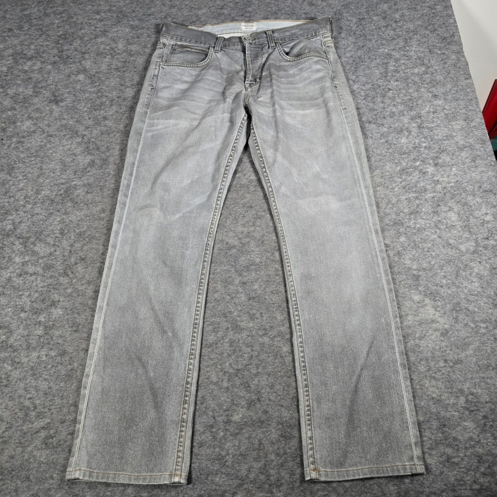 Hudson Mens Grey Byron Straight Leg Denim Jeans 32